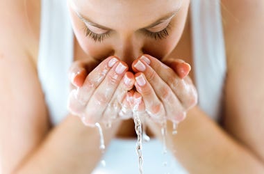 washing face