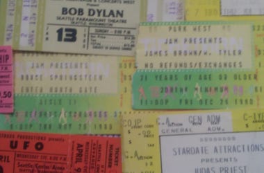 Ticket stub collage from 1980