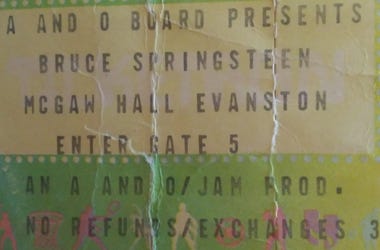 Bruce ticket stub from 1978 show at McGaw Hall