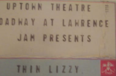 Thin Lizzy Ticket Stub Uptown Theater 1977 Thin Lizzy Ticket Stub Uptown Theater 1977