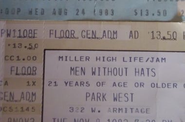 Elvis Costello Ticket Stub Signed And Men Without Hats Stub 1983