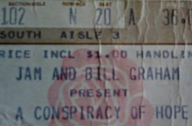 Conspiracy of Hope concert ticket stub 1986 Chicago
