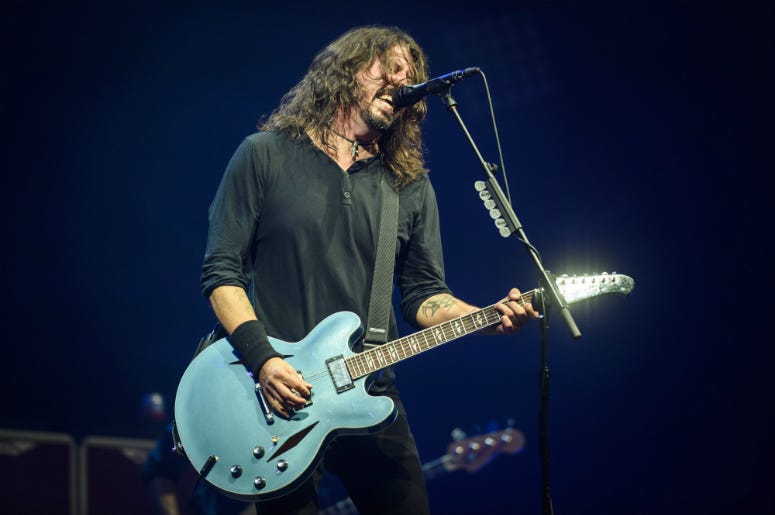 Dave Grohl of the Foo Fighters performing during the Glastonbury Festival on June 24th 2017 Dave Grohl of the Foo Fighters performing during the Glastonbury Festival on June 24th 2017