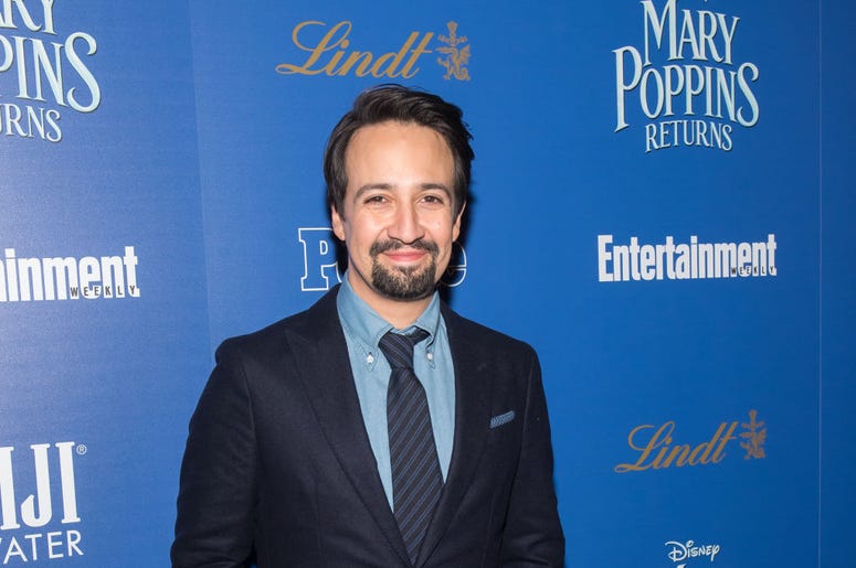 NEW YORK, NY - DECEMBER 17: Actor/playwright Lin-Manuel Miranda attends The Cinema Society's screening of "Mary Poppins Returns" co-hosted by Lindt Chocolate at SVA Theatre on December 17, 2018 in New York City. (Photo by Mike Pont/Getty Images for Lindt