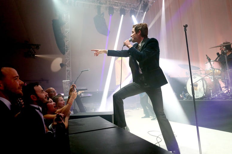 WEST HOLLYWOOD, CA - FEBRUARY 24: Brandon Flowers of The Killers performs onstage during the 27th annual Elton John AIDS Foundation Academy Awards Viewing Party sponsored by IMDb and Neuro Drinks celebrating EJAF and the 91st Academy Awards.