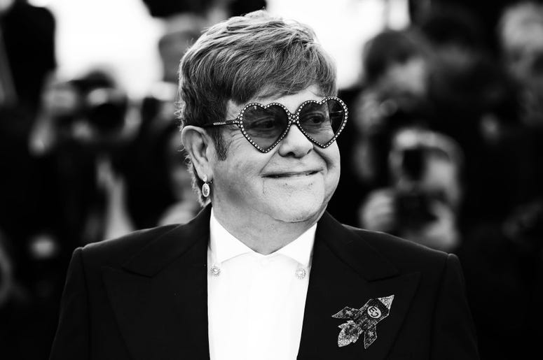 CANNES, FRANCE - MAY 16: (EDITOR'S NOTE: This image has been digitally altered) Elton John attends the screening of "Rocketman" during the 72nd annual Cannes Film Festival on May 16, 2019 in Cannes, France. (Photo by Vittorio Zunino Celotto/Getty Images)