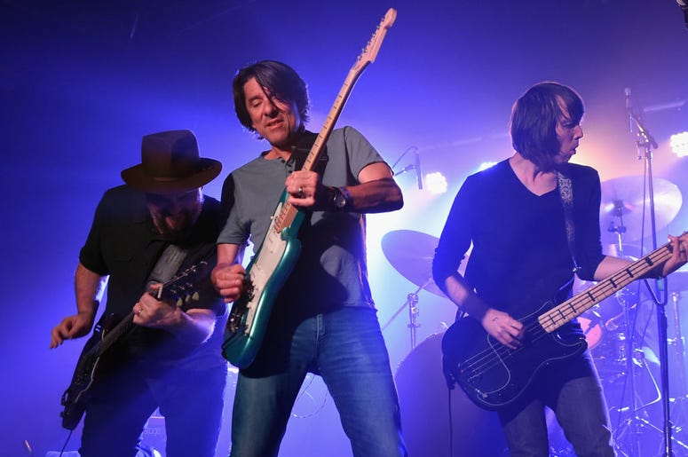 NASHVILLE, TN - SEPTEMBER 14: Singer/Songwriters Patterson Hood and Mike Cooley of Drive-By Truckers perform during 18th Annual Americana Music Festival & Conference - Cannery Ballroom Showcases at Cannery Ballroom on September 14, 2017 in Nashville, Tenn