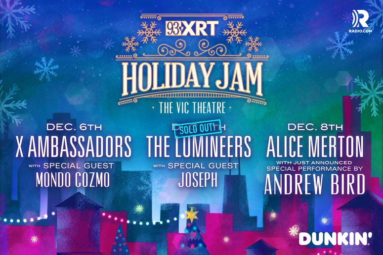 Holiday Jam lineup with Dunkin logo