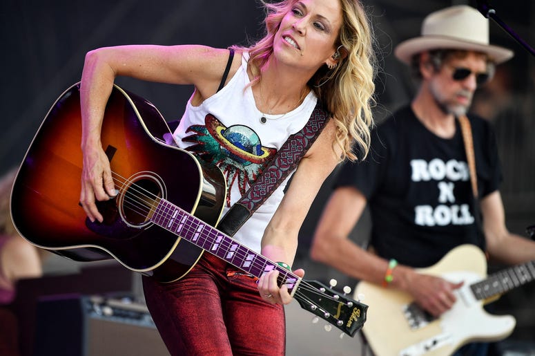 June 8, 2018; Manchester, TN, USA; Sheryl Crow performs at the Bonnaroo Music and Arts Festival. Mandatory Credit: Andrew Nelles/The Tennessean via USA TODAY NETWORK