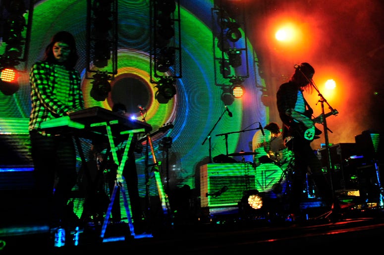 Jun 11, 2016; Manchester, TN, USA; Dominic Simper and Kevin Parker with Tame Impala early Saturday morning during the 2016 Bonnaroo Music and Arts Festival at Great Stage Park. Mandatory Credit: Tom Stanford/The Tennessean via USA TODAY NETWORK Dominic Simper and Kevin Parker with Tame Impala early Saturday morning during the 2016 Bonnaroo Music and Arts Festival at Great Stage Park.