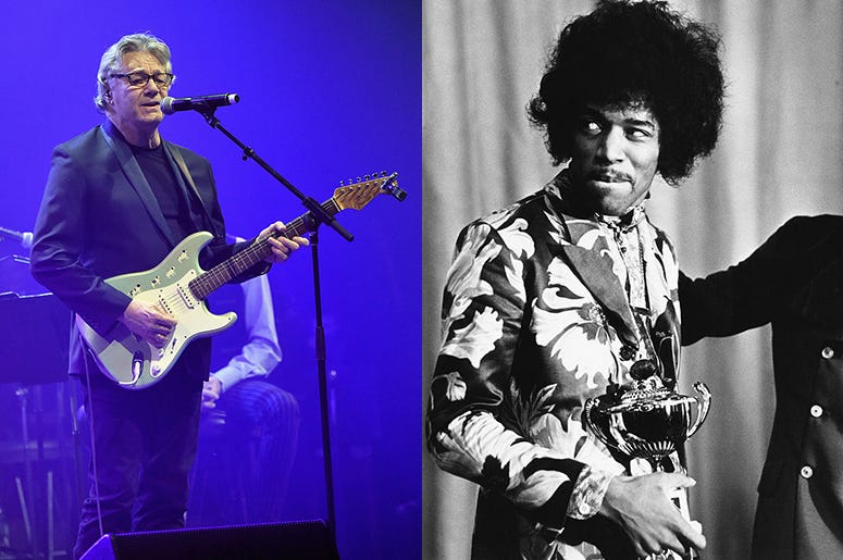 Side by side photo of Steve Miller and Jimi Hendrix.