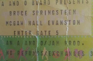 Bruce ticket stub from 1978 show at McGaw Hall
