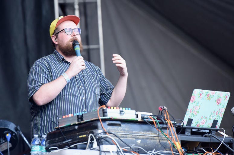LOS ANGELES, CA - OCTOBER 07: Dan Deacon performs onstage during Adult Swim Festival 2018 at ROW DTLA on October 7, 2018 in Los Angeles, California. (Photo by Vivien Killilea/Getty Images for Adult Swim)