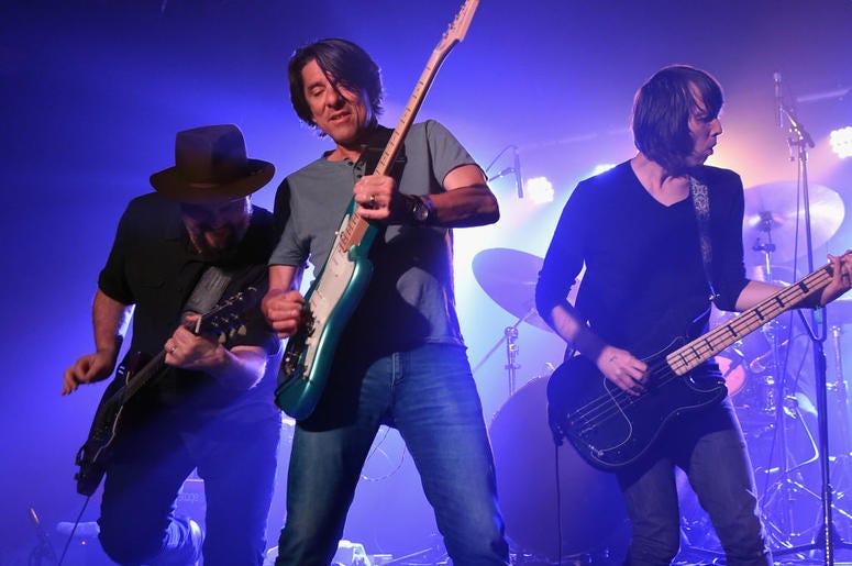 NASHVILLE, TN - SEPTEMBER 14: Singer/Songwriters Patterson Hood and Mike Cooley of Drive-By Truckers perform during 18th Annual Americana Music Festival & Conference - Cannery Ballroom Showcases at Cannery Ballroom on September 14, 2017 in Nashville, Tenn
