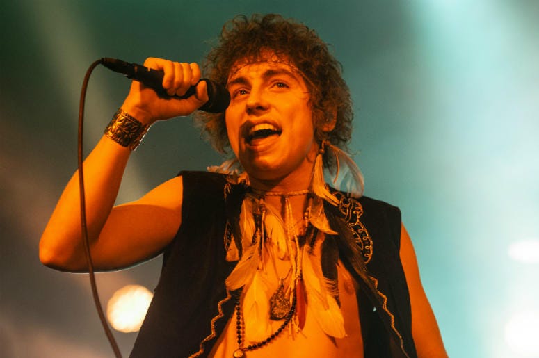 Josh Kiszka of Greta Van Fleet performs Josh Kiszka of Greta Van Fleet performs