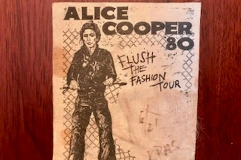 Backstage pass for El Paso Alice Cooper show in 1980
