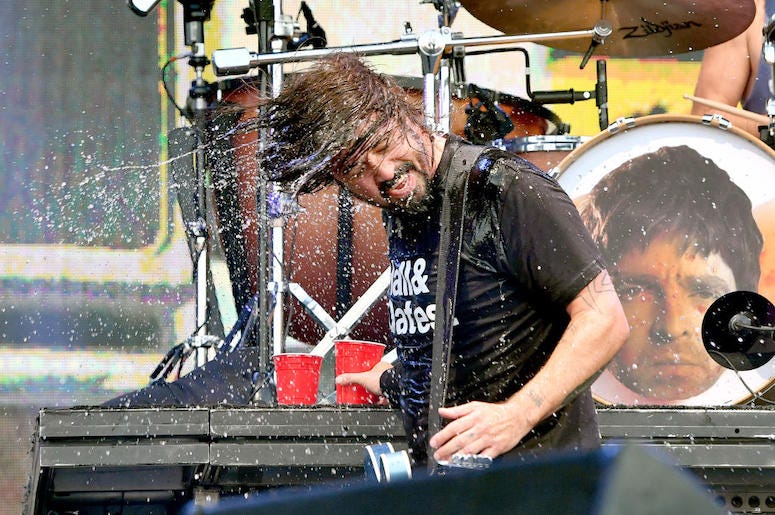 Dave Grohl of Foo Fighters performs live in concert.