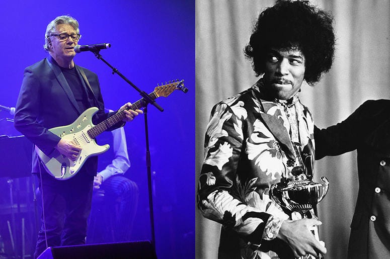 Side by side photo of Steve Miller and Jimi Hendrix.