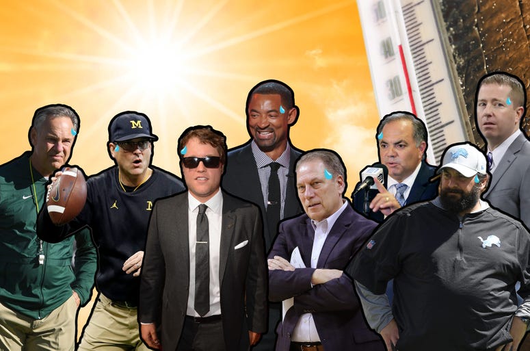 Sports Hot Seat Experiment Sports Hot Seat Experiment Mark Dantonio, Jim Harbaugh, Matthew Stafford, Juwan Howard, Al Avila, Tom Izzo, Matt Patricia, Bob Quinn
