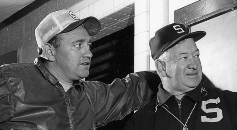 Henry Bullough with Duffy Daugherty.