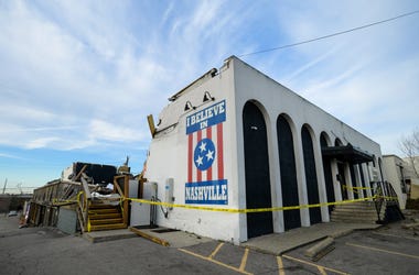 I Believe In Nashville Logo Painted on Demolished Building Following Tornado