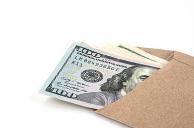 Envelope Filled with Twenty Dollar Bills