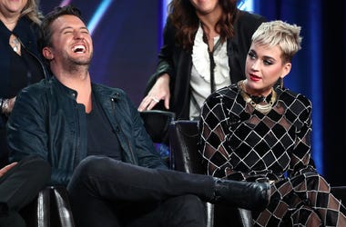 Luke Bryan and Katy Perry on the Set of American Idol