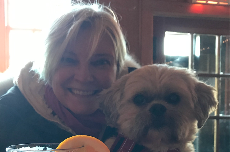 woman and dog
