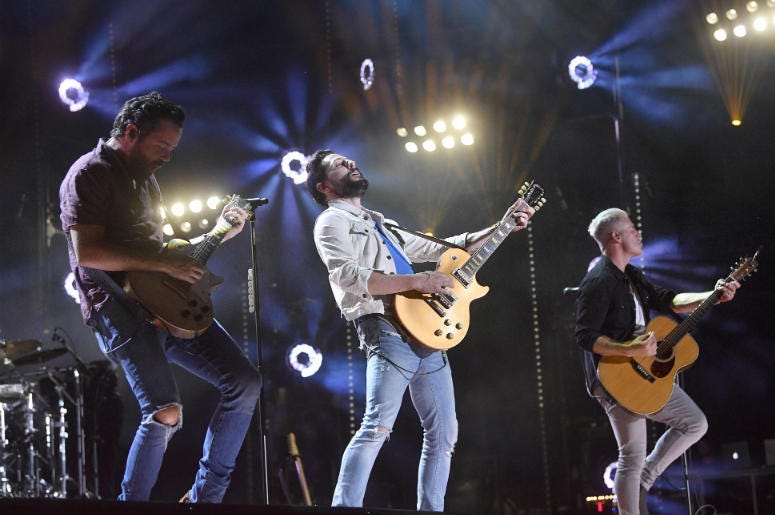 Old Dominion performs at the 2018 CMA Music Fest at Nissan Stadium. Old Dominion performs at the 2018 CMA Music Fest at Nissan Stadium.