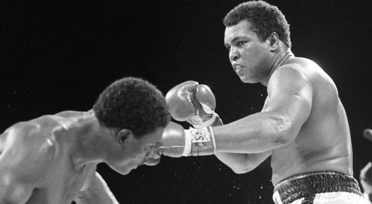 Muhammad Ali (right) fights Trevor Berbick at the Queen Elizabeth Sports Centre. Berwick defeated Ali in ten rounds by unanimous decision and was Ali's last professional fight. Muhammad Ali (right) fights Trevor Berbick at the Queen Elizabeth Sports Centre. Berwick defeated Ali in ten rounds by unanimous decision and was Ali's last professional fight.