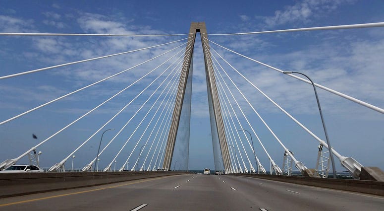 The Arthur Ravenel Jr. Bridge is a cable-stayed bridge over the Cooper River in South Carolina, connecting downtown Charleston to Mount Pleasant. It is named for Republican politician and businessman Arthur Ravenel Jr. from Charleston, South Carolina. Pho The Arthur Ravenel Jr. Bridge is a cable-stayed bridge over the Cooper River in South Carolina, connecting downtown Charleston to Mount Pleasant. It is named for Republican politician and businessman Arthur Ravenel Jr. from Charleston, South Carolina. Pho