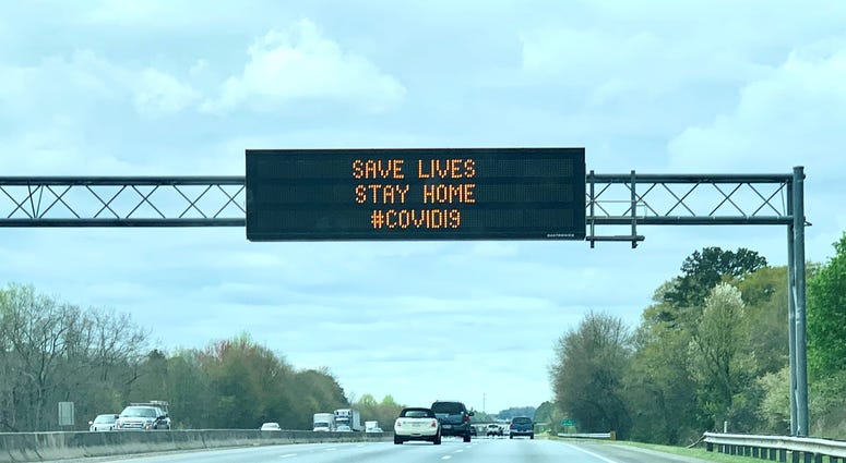 Electronic highway sign message to drivers on I-85 in Greenville County. Electronic highway sign message to drivers on I-85 in Greenville County.