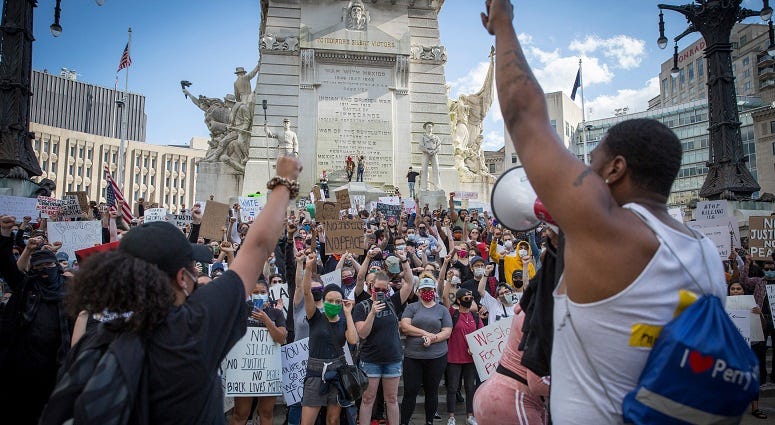 Protesters in Indianapolis May 30, 2020