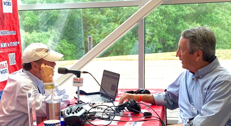 Mark Sanford interviewed by Bob McLain Monday August 26 at the Faith & Freedom BBQ in Anderson.