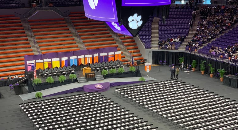 December 2019 graduation ceremony at Littlejohn Coliseum on the Clemson University campus December 2019 graduation ceremony at Littlejohn Coliseum on the Clemson University campus