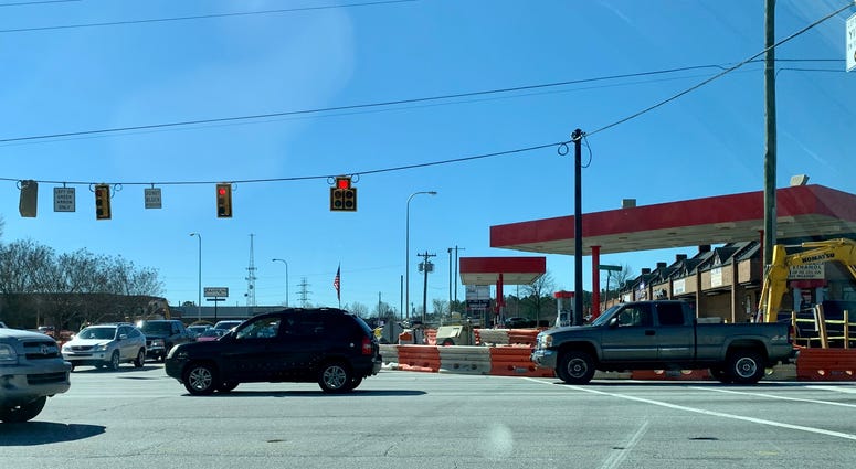 Traffic at the intersection of Woodruff Road and Garlington Road in Greenville SC. Traffic at the intersection of Woodruff Road and Garlington Road in Greenville SC.
