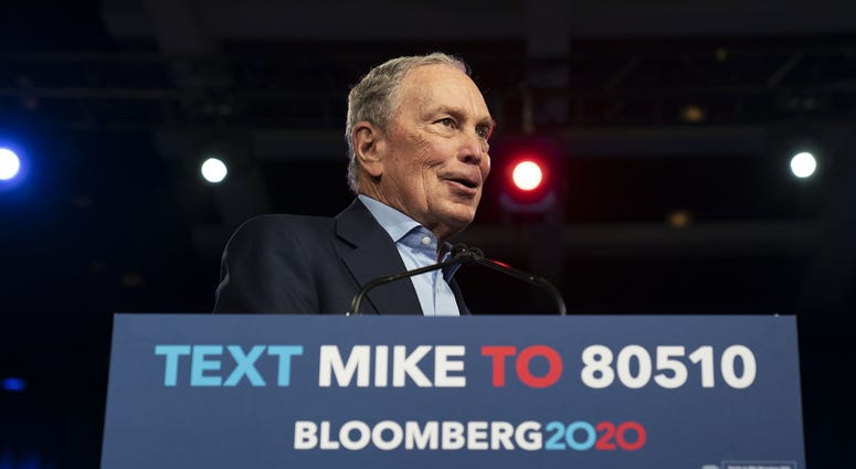 Presidential candidate Mike Bloomberg speaks during his Super Tuesday rally at the Palm Beach County Convention Center in West Palm Beach, Florida on March 3, 2020. Presidential candidate Mike Bloomberg speaks during his Super Tuesday rally at the Palm Beach County Convention Center in West Palm Beach, Florida on March 3, 2020.