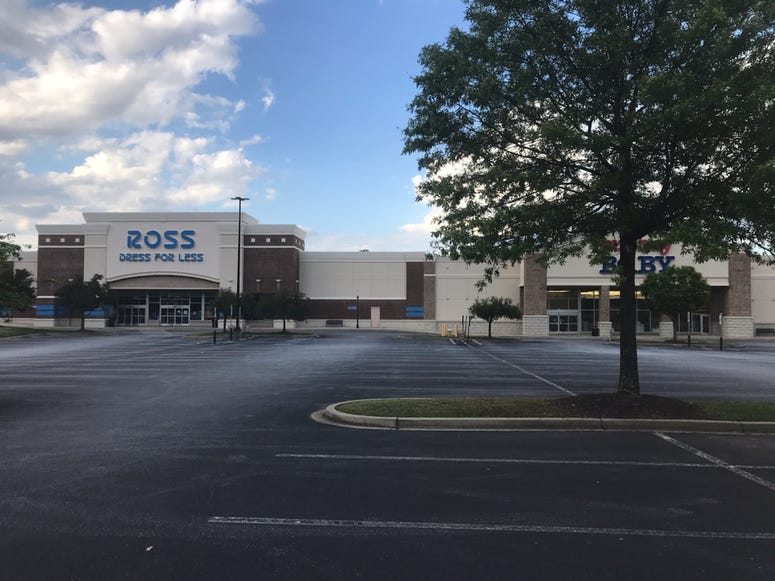 Empty parking lot at Ross in the Shops at Greenridge on Saturday May 30. Empty parking lot at Ross in the Shops at Greenridge on Saturday May 30.