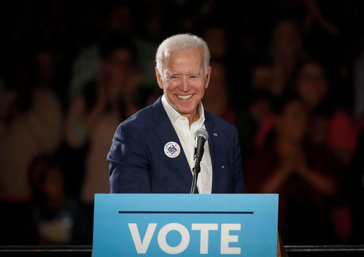 Former United States Vice President Joe Biden fires up Democratic voters during a rally Former United States Vice President Joe Biden fires up Democratic voters during a rally