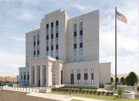 Rendering of the new Federal Courthouse, no brick Federal Courthouse Greenville