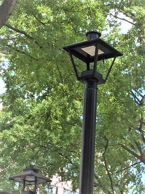 The new LED streetlights will provide better quality lighting and improve visibility for drivers and pedestrians, making downtown safer. The new LED streetlights will provide better quality lighting and improve visibility for drivers and pedestrians, making downtown safer.