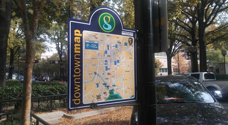 Downtown Map of Greenville SC greenville map