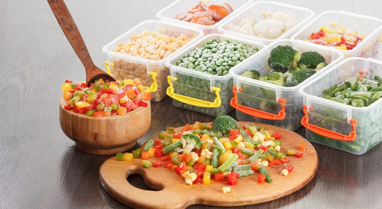Healthy food packaging, frozen vegetable vegetarian nutrition Healthy food packaging, frozen vegetable vegetarian nutrition