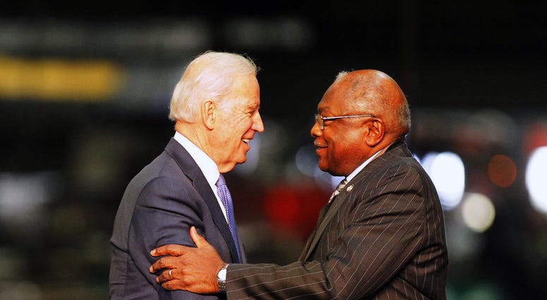Vice President Joe Biden is greeted by Congressman James Clyburn during his visit to Owen Steel on Wednesday, Feb. 18, 2015 in Columbia, S.C. Vice President Joe Biden is greeted by Congressman James Clyburn during his visit to Owen Steel on Wednesday, Feb. 18, 2015 in Columbia, S.C.