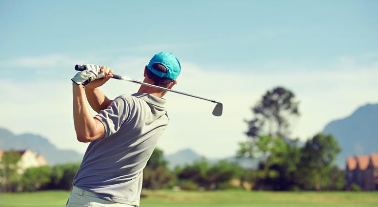 Man playing golf Golfer, golfing, golf