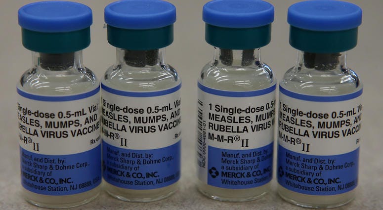 MMR (Measles, Mumps, Rubella) Vaccine vials Measles outbreak vaccine