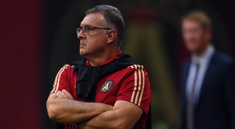 Atlanta United Manager Tata Martino looks on as Atlanta takes on Philadelphia