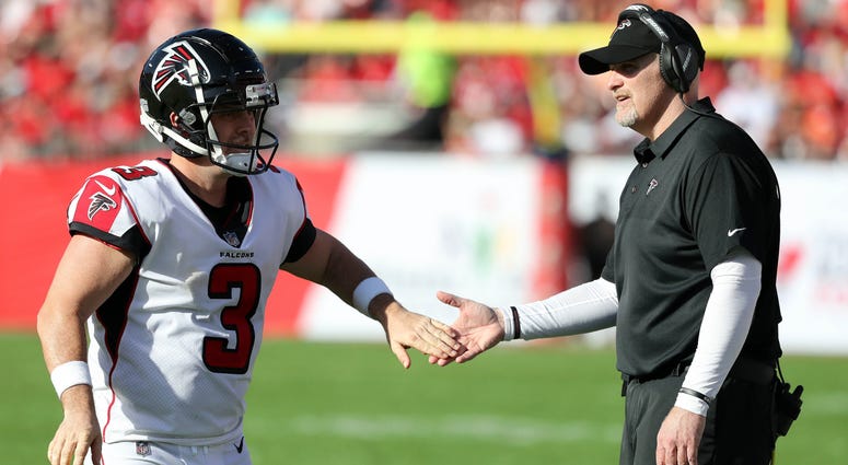 Falcons Kicker Matt Bryant and Coach Dan Quinn