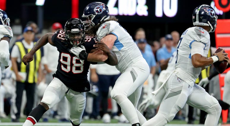 Atlanta Falcons defensive end Takkarist McKinley Atlanta Falcons defensive end Takkarist McKinley