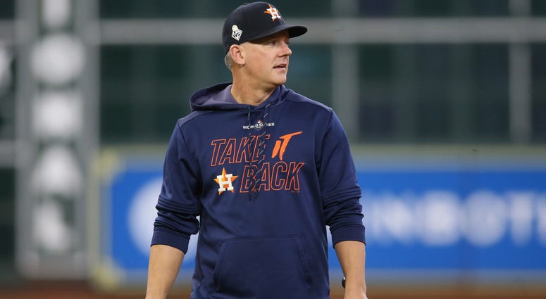 Oct 30, 2019; Houston, TX, USA; Houston Astros manager AJ Hinch before game seven of the 2019 World Series against the Washington Nationals at Minute Maid Park. Mandatory Credit: Thomas B. Shea-USA TODAY Sports
